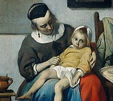 Gabriel Metsu, 'The Sick Child', c1660-65 (detail).